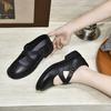 Round Head Flats Women's Autumn New Retro Mary Jane Shoes Casual Ballet Shoes College Style Small Leather Shoes