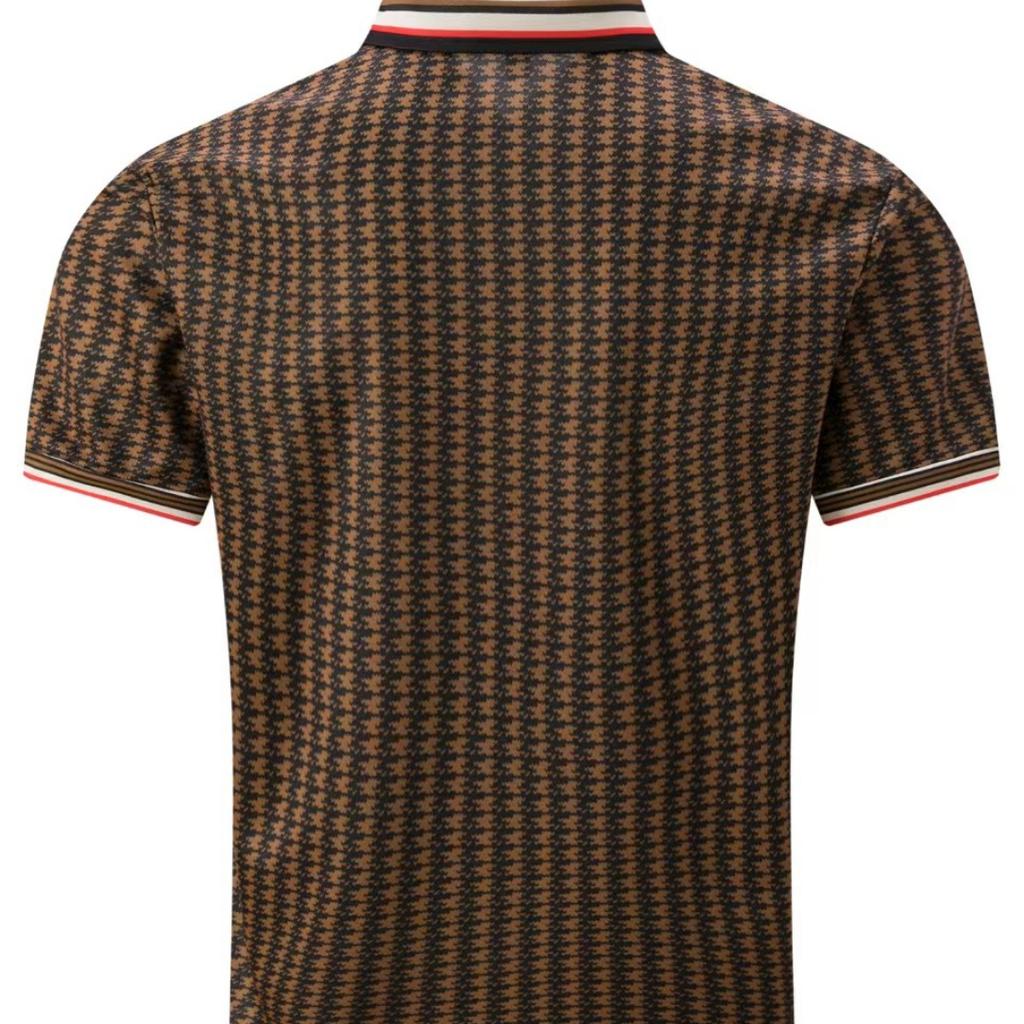 Новая мужская рубашка-поло в клетку «тысяча птиц» с разноцветными пуговицами, футболка с короткими рукавами, модные свободные топы