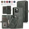 Detachable Multi Card Flip Magnetic Wallet Leather Case for iPhone 15 14 13 12 Pro Max Xs Max XR 8 7Plu Samsung S23 S22 S21 Ultra Plus A14 A13 A52 A53