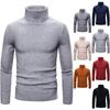 Men's High Stretch Bottoming Shirt High Lapel Knit Sweater Solid Color Sweater