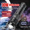 Ultra Bright White Laser LED Tactical Flashlight USB Rechargeable Torch Zoom Waterproof Lantern for Camping Fishing