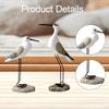 2 штуки фигурки морских животных, деревенская скульптура птицы, креативные реалистичные деревянные фигурки чаек