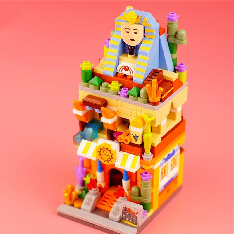 LOZ 1652 городская улица Египет Сфинкс Фараон магазин архитектурная модель DIY мини-блоки кирпичи строительные игрушки без коробки