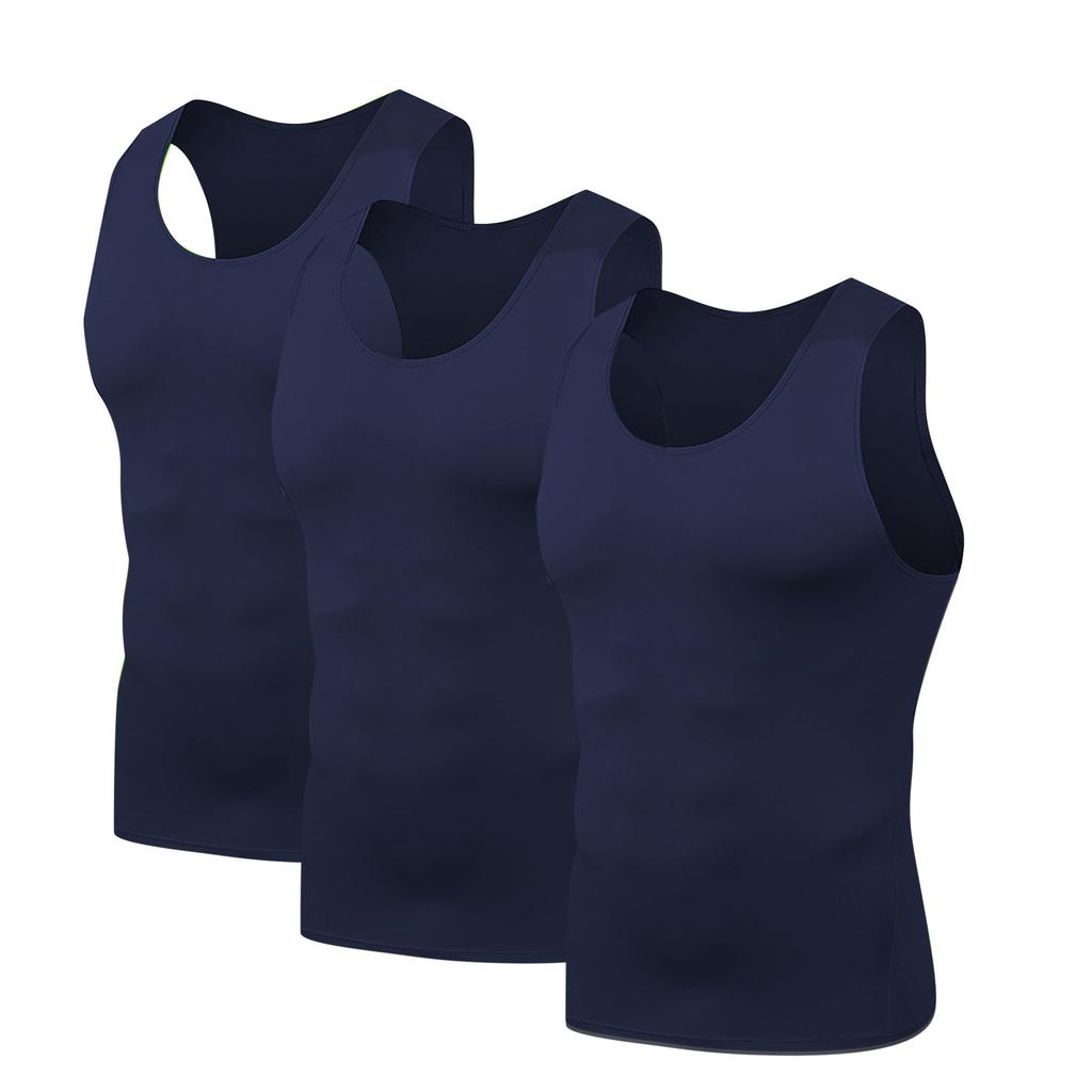 1/3PC Mens Quick Drying Compression Shirt Slimming Body Shaper Vest Workout Tank Tops Abs Abdomen Undershirts