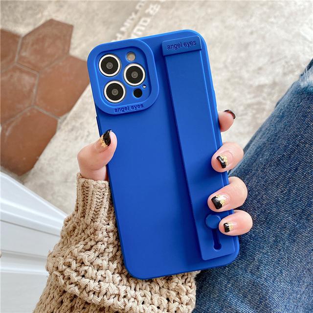 Модный винно-красный резиновый ремешок на запястье, чехол для телефона с кронштейном для Iphone 13 Pro Max 11 12 Xs X Xr 7 8 Plus, чехол на руку, мягкий бампер