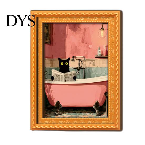 Small Picture Frames for Fridge Funny Wooden Magnets Frame, Retro Cute Cat Pattern Magnetic Refrigerator Photo Metal Cabinets Locker Magnet
