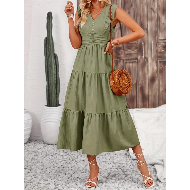 Женские летние тонкие однотонные жаккардовые платья без рукавов с рюшами