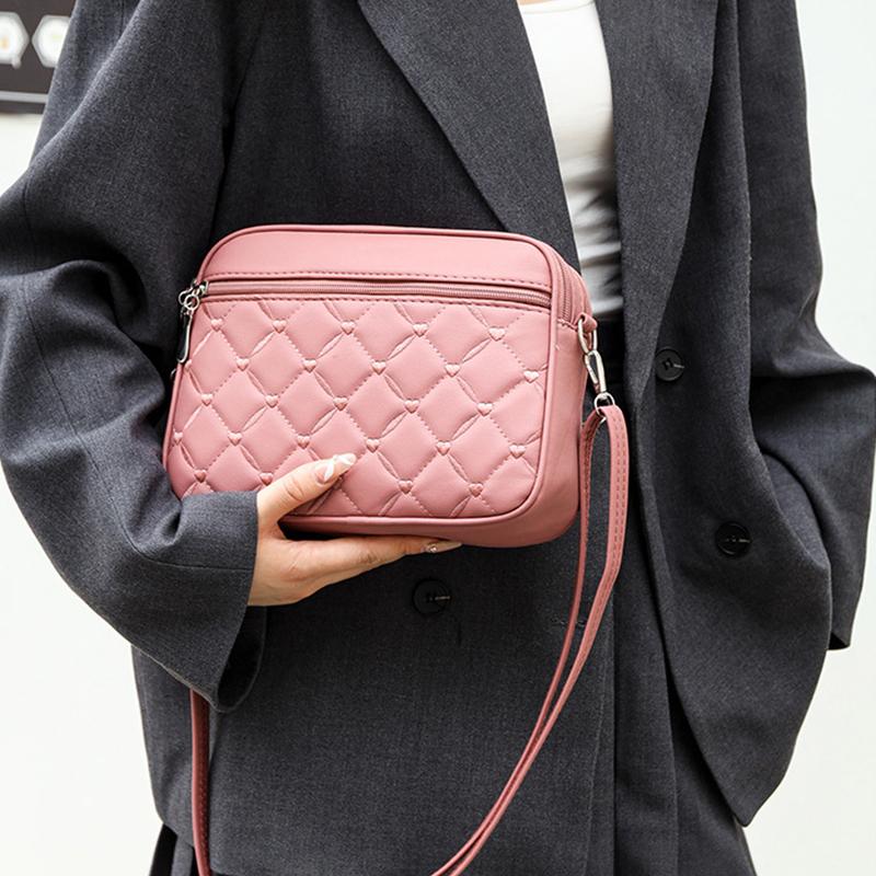 Женская сумка-слинг на ремне, маленькая квадратная, новая стеганая сумка из искусственной кожи, универсальная сумка-мессенджер