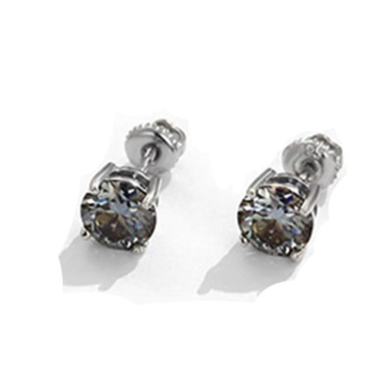 Серьги с муассанитом с четырьмя зубцами 30 центов 50 центов Один карат Стерлинговое серебро 2 карата для мужчин и женщин в разных цветах Дополнительные простые серьги