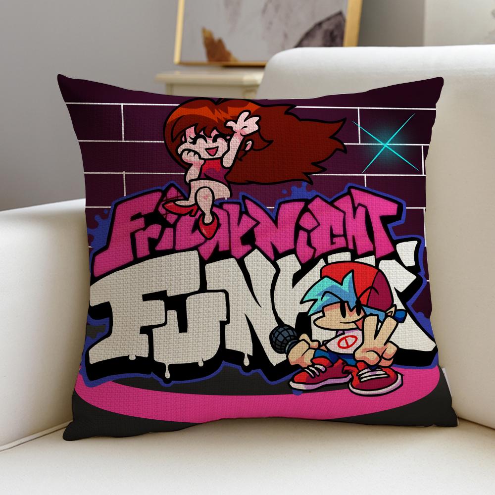 GGame Friday Night FunkinS Cushion Cover Breathable and skinfriendly linen pillowcase square removable and washable cushion