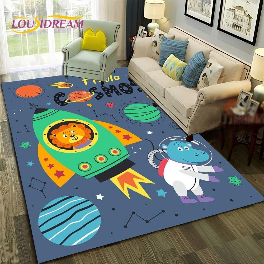 Мультфильм Динозавр Космос 3D Милый Ковер Дино Ковер для Дома Гостиная Спальня Диван Коврик Декор, Детский Коврик Нескользящий Напольный Коврик