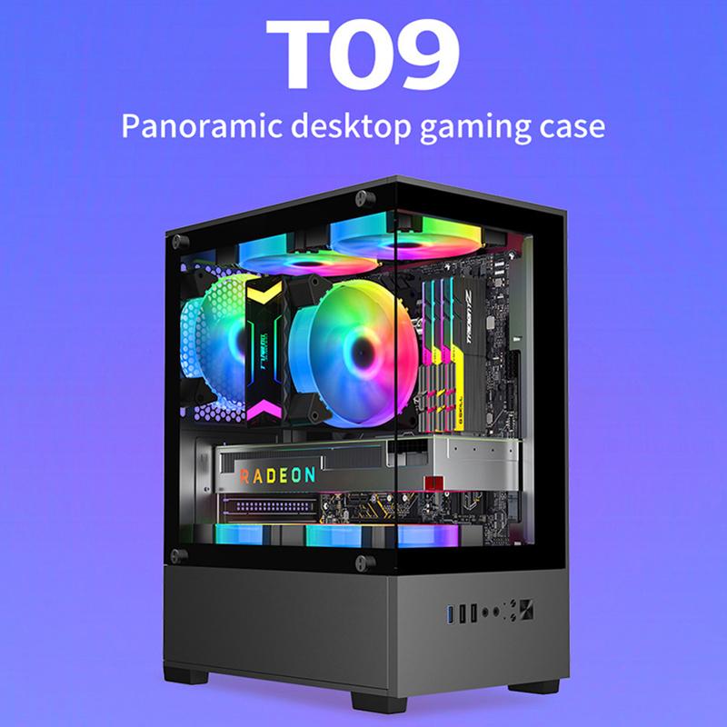 Прозрачный корпус настольного ПК, компьютерная башня для материнской платы M-Atx Itx, вентиляторы 240 мм, жесткий диск 3,5 дюйма, удлиненное основание, держатель SSD 2,5 мм