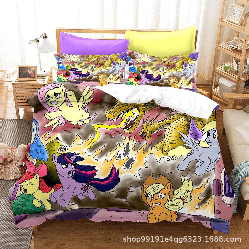 Постельные наборы My Little Pony Одеяло Стеганое покрывало Покрывало Пододеяльник Наволочка Наборы из 2-3 предметов Детский Взрослый размер Домашний декор