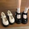 French Mary Jane One-pedal Women's Shoes Popular Temperament Shoes Heightened Jk Shoes Round Head with Mary Jane Small Leather Shoes