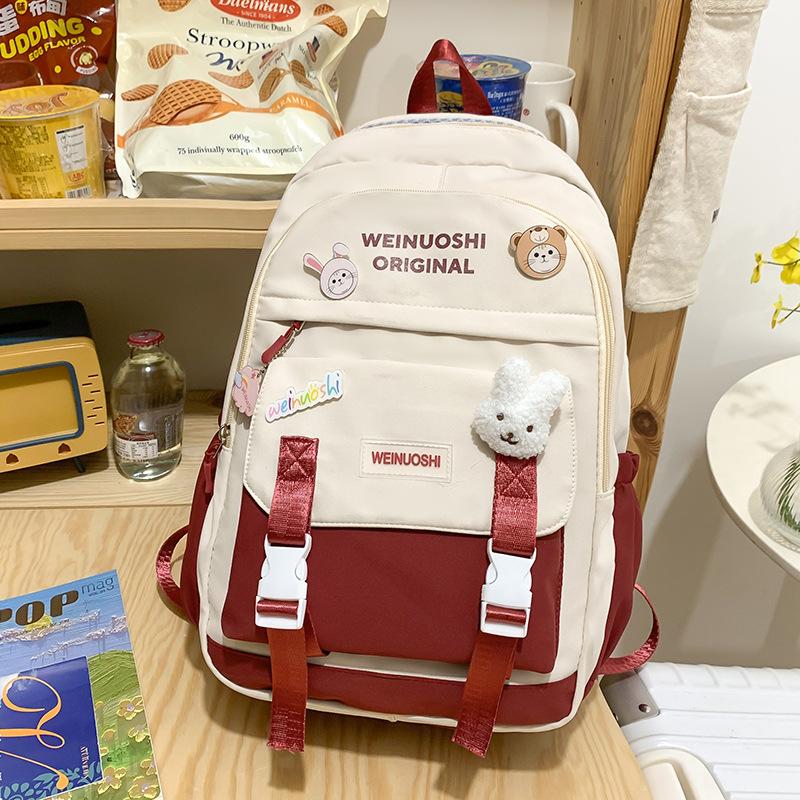 School Bag Children's Primary School Students Color Matching School Backpack Female Middle School Students High Quality Fashion Junior High School