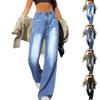 Women's Wide Leg Jeans High Waist Straight Stretch Jeans With Pockets