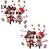 Mexican Skeleton Decals for Glass Halloween Cartoon Couple Window Stickers, Waterproof PVC Day of The Dead Static Decals, Traditional DIY