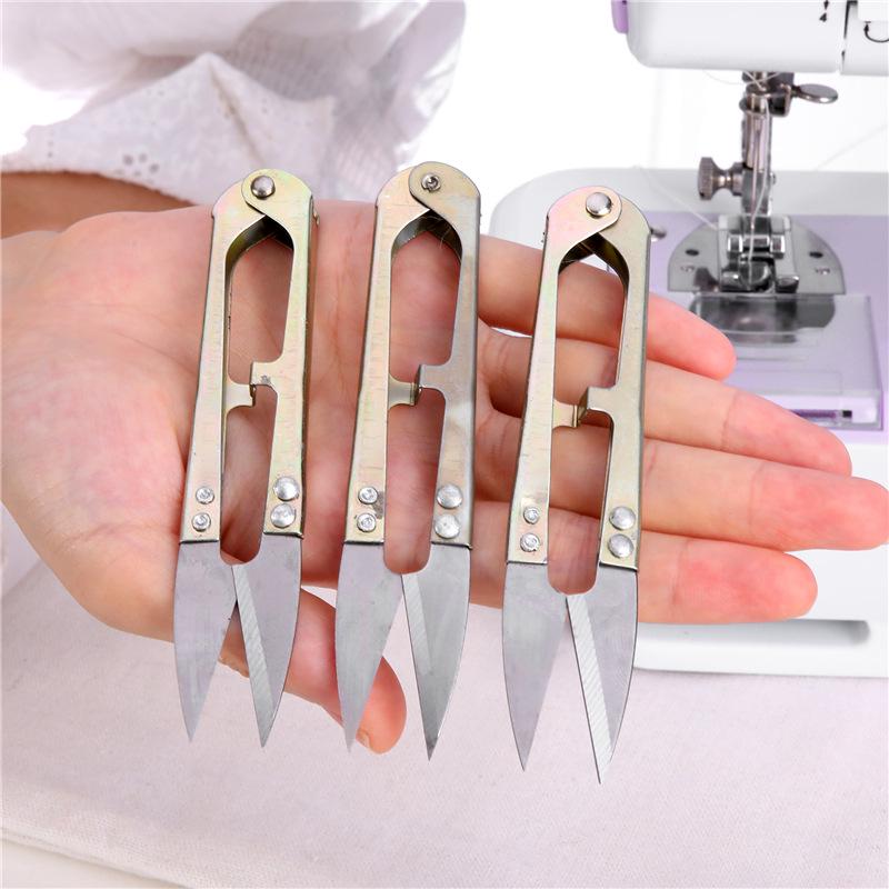 U-shaped Spring Scissors, Sewing Thread End Scissors, Cross Stitch Small Scissors Household Clothes Thread Small Scissors