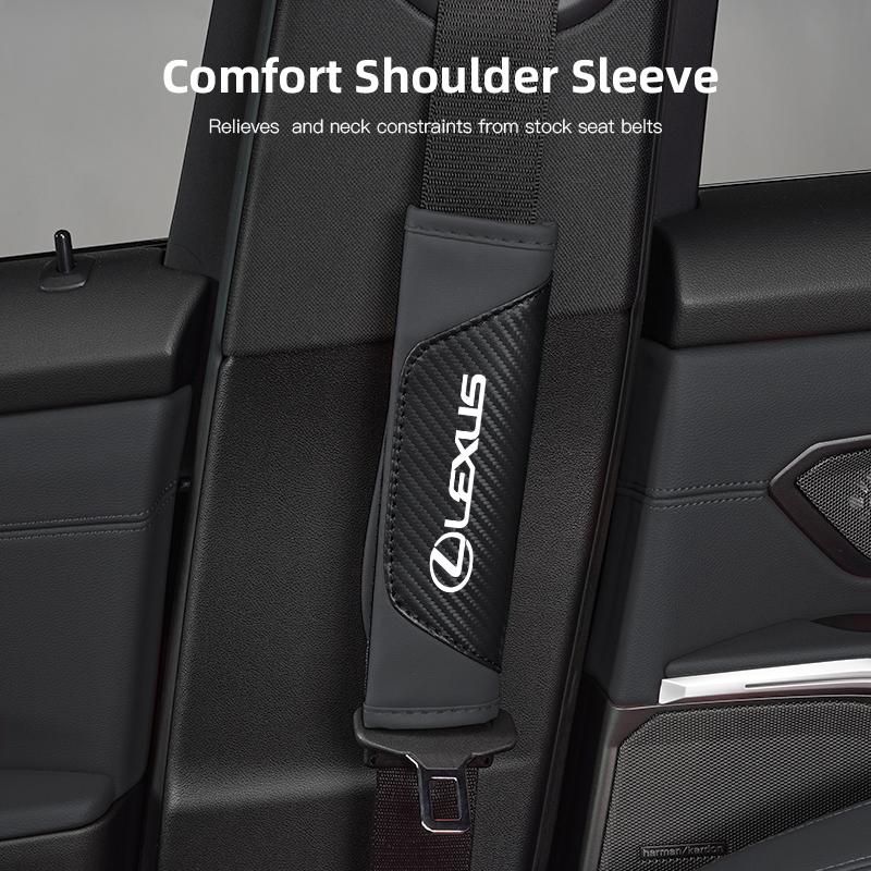 AARW1 Car Seat Belt Shoulder Cover Carbon Fiber Protective Pad For Lexus F SPORT ES RX NX LS UX LM LX GX LC RZ IS CT GS RC HS SC LXB