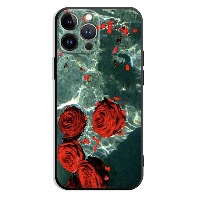 Чехол для телефона с красной розой для iPhone Samsung Galaxy Redmi Xiaomi Oppo OnePlus Note SA 7 8 9 10 11 12 13 14 20 21 22 23 53 54 Pro Max Plus Ultra TPU Soft