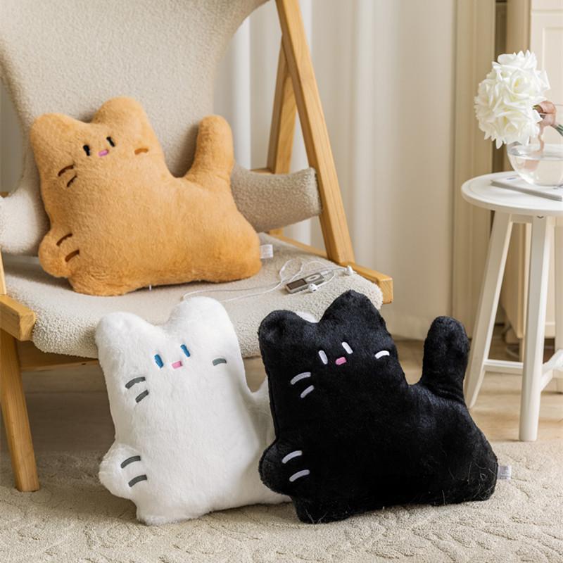 Кавайная Плюшевая Кошка Черная Подушка Мягкие Игрушки Кошка Плюшевая Подушка Подушка Мягкая Для Декора Дивана Милые Кошачьи Игрушки Для Девочек