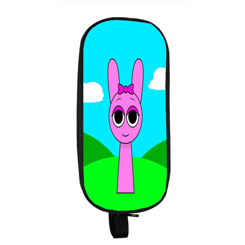 Пенал Sprunki Incredibox для студентов, двухслойный пенал для школьных принадлежностей с игрой в жанре ужасов, канцелярские принадлежности для детей, коробка для ручек