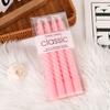 4 Pcs Threaded Color Spiral Taper Long Candles Fireplace Smokeless Tall Thin Pole Party Golden Beeswax