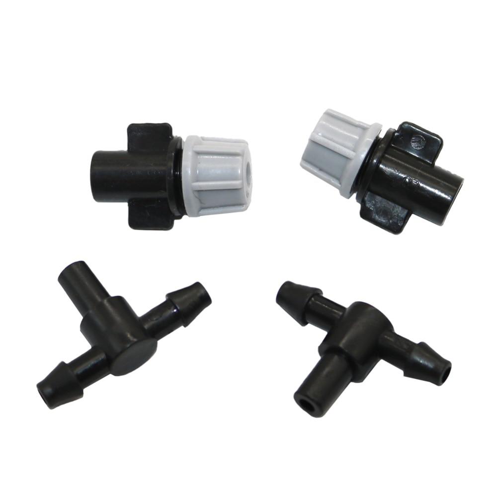 10 шт. Серая форсунка с тройником 4 мм / 7 мм для нанесения полива, распыляемого на растения, радиус распыления 0,6-0,9 м, высокое качество, распылитель