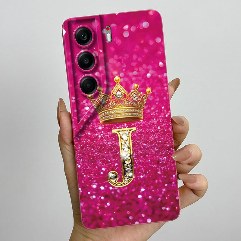 Чехол для Tecno Camon 40 Pro 4G 5G CM6 CM7 Корона Буква Силиконовый Мягкий Чехол для Телефона Для Tecno Camon40 Защита Камеры Задняя Крышка