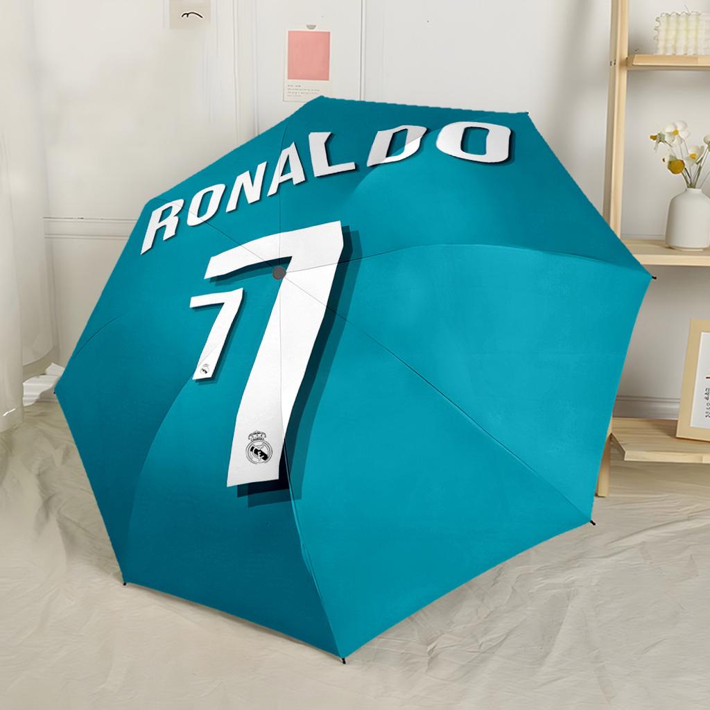 Messi's Colorful Logo Compact Travel Automatic Umbrella Sturdy 8-Rib Shaft Compact Design Durable Everyday Carry Umbrella Fashion Lovers