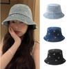Джинсовая панама с широкими полями Защита от солнца Солнцезащитная шляпа Модная шляпа рыбака Путешествия
