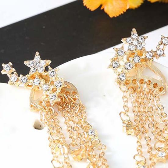 Звезда кисточкой мотаться уха куртка женщин ювелирные изделия коктейль банкетные серьги