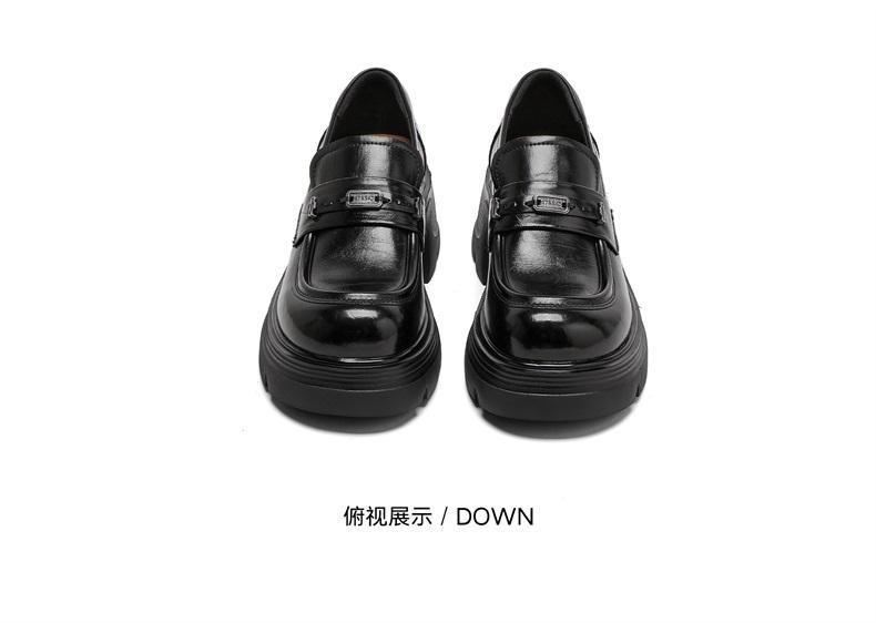 Saturday Fashion Thick Bottom Versatile Retro Le Fu Shoes for Women 2026 Spring New Collection, High Color Solid Small Leather Shoes