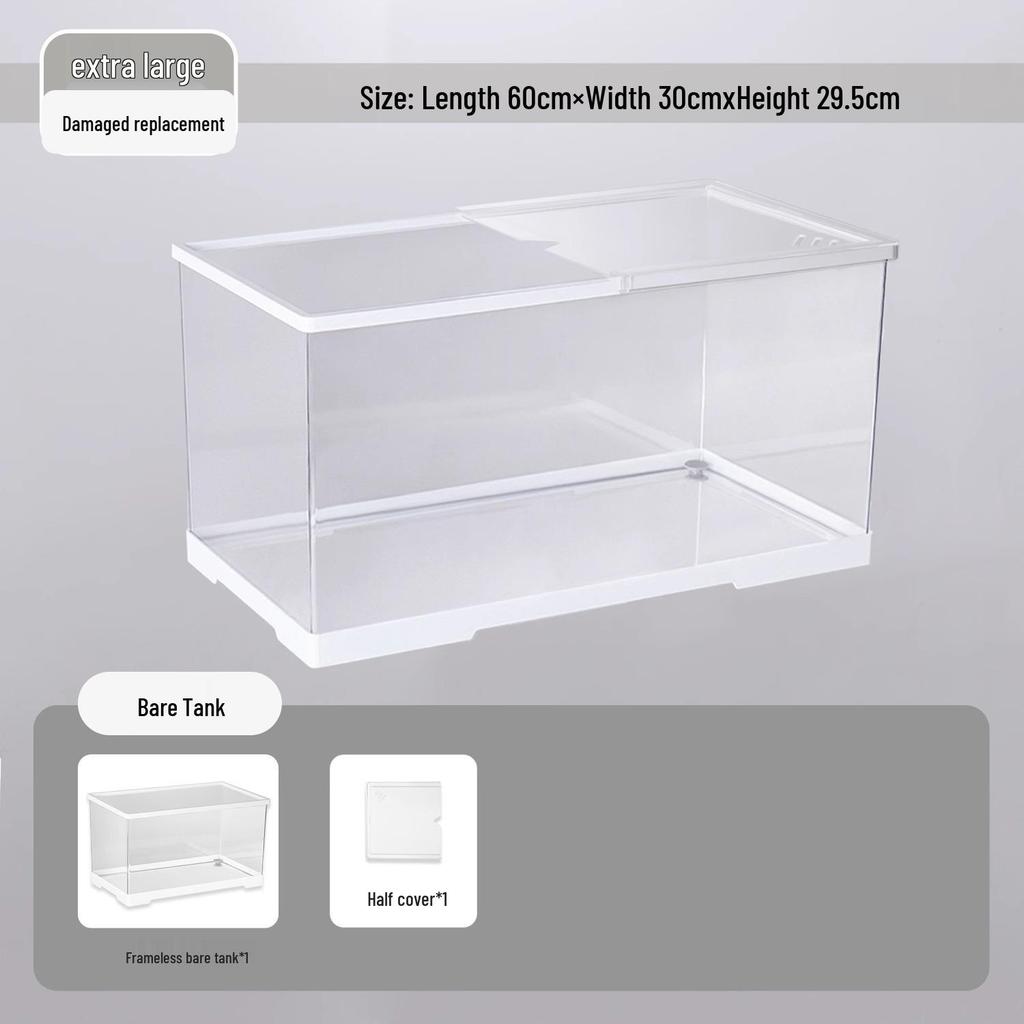 Компактный террариум для черепахи с платформой для обогрева - Элегантная настольная среда обитания с крышкой для экологичной гостиной