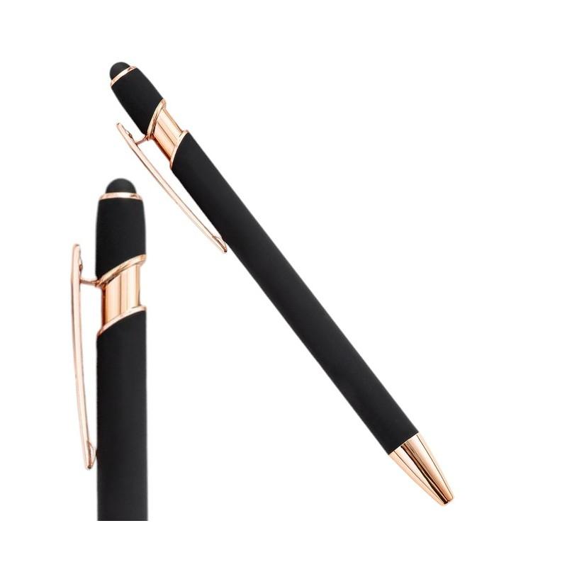 Metal Ballpoint Pen Black Ink Touch Pen Soft Touch For Screens Black Fashionable