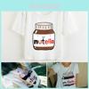 Харадзюку Кавайная Женская Повседневная Мода Футболки с Принтом Nutella Укороченные Топы Короткая Футболка