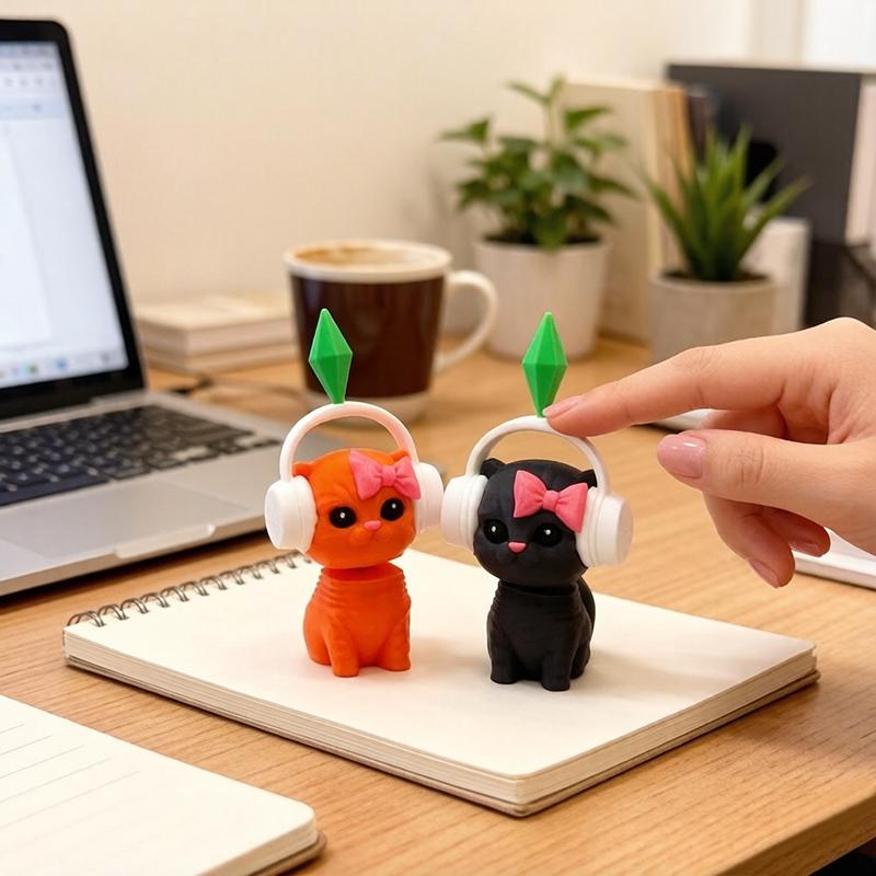 3D-печатное украшение кошка Настольное украшение Аксессуары для домашнего офиса Автомобильные аксессуары Подарок на вечеринку Сувениры Подарок для фанатов