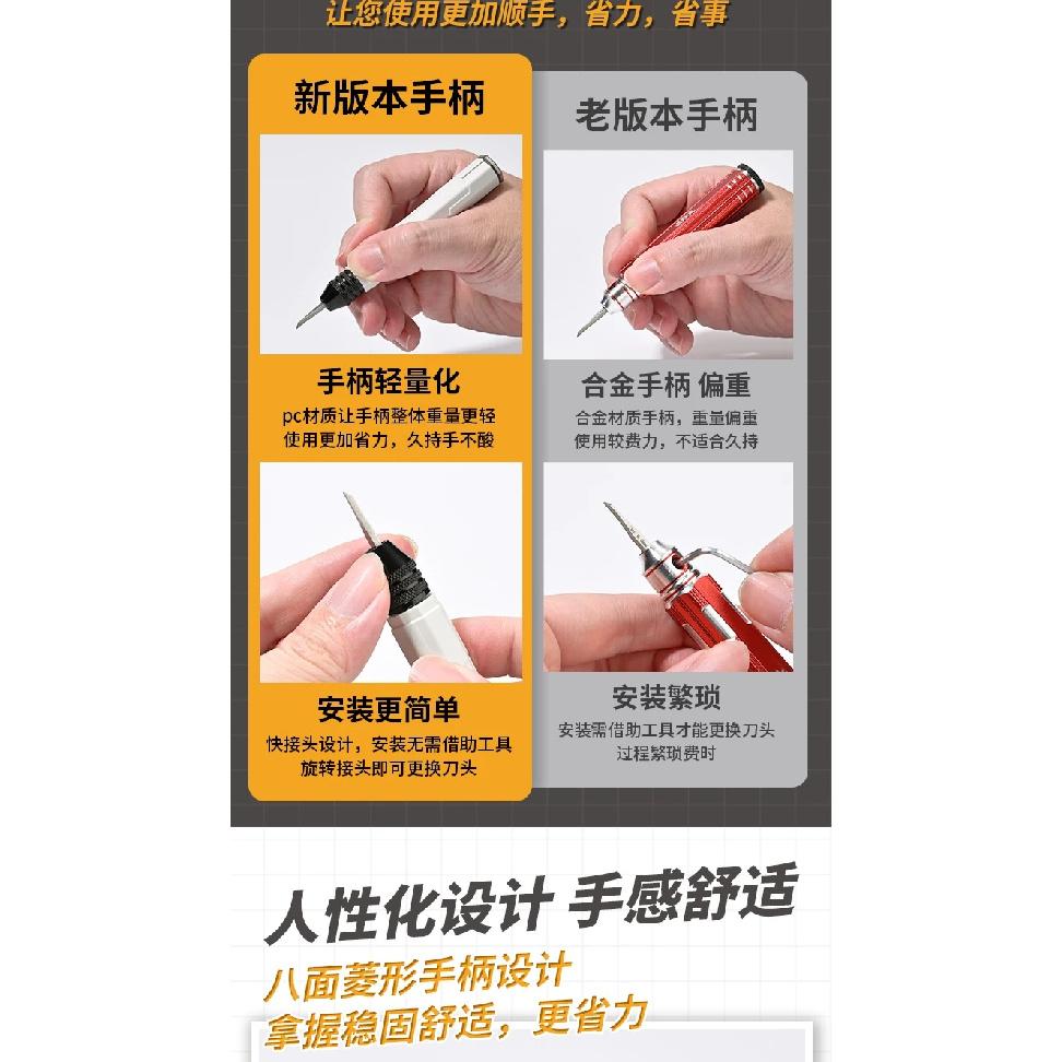 MSWZ Scribing Knife with 5 Hard Steel Blades for Gundam Military Model Line Carving Trimming Assembly Modification Craft Tools