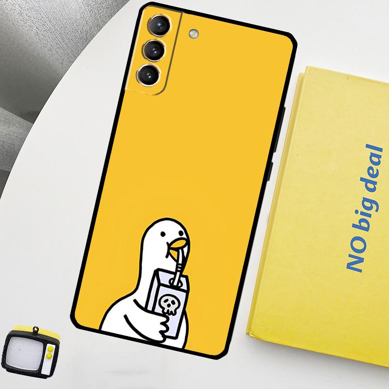 Чехол-книжка с мультяшной уткой для Samsung Galaxy S22 Ultra S23 FE S9 S10 Note 10 Plus Note 20 Ultra S20 S21 FE