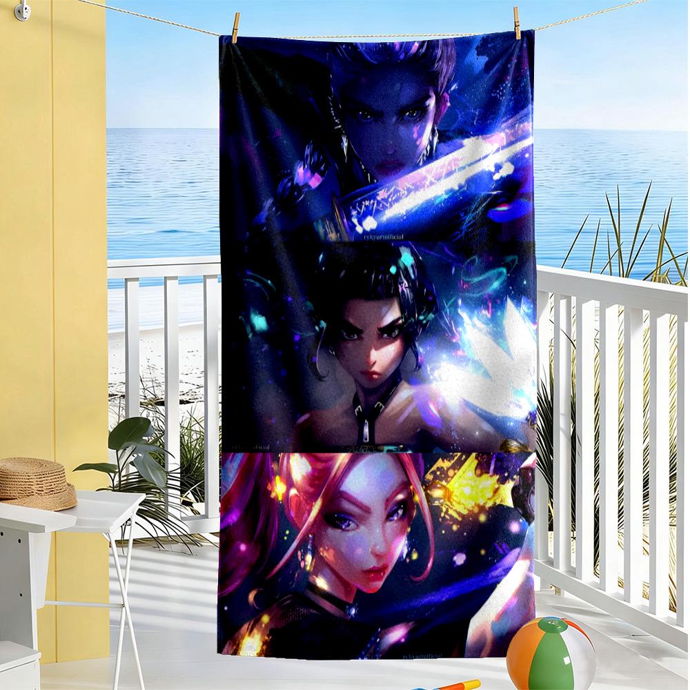 Kpop Demon Beach Towel Quick-Dry Soft Microfiber Comfortable Lightweight