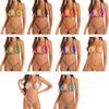 Womens Glossy Micro Bikini Set Coordinated Bra G String Thong Pool Party Lingerie Swimwear Sexy Set