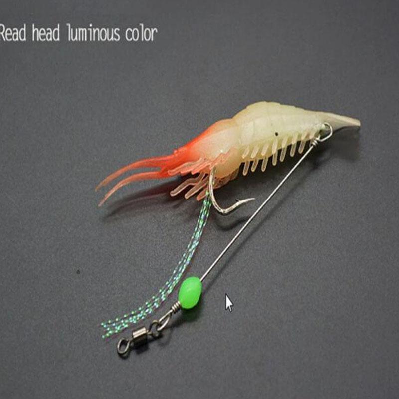 7 шт., 8 см, 5 г, светящиеся искусственные креветки, мягкая силиконовая искусственная приманка с бисером, вертлюги, крючок для рыбалки, сабики, рыболовные снасти, море