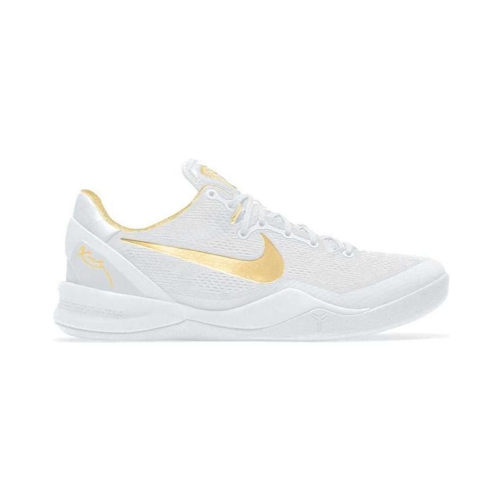 Nike Kobe 8 PS Mambacita Kids Sneakers White Metallic-Gold Black FN0267-102