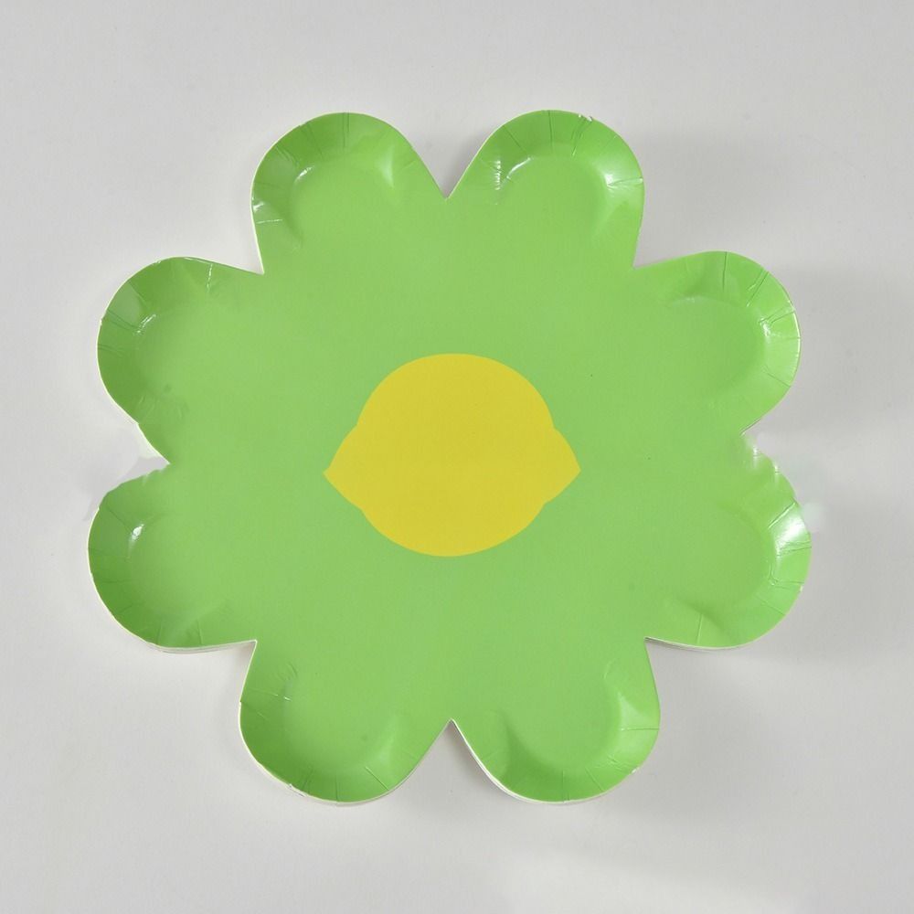 10pcs/set Picnic Cake Tray Daisy Tableware Paper Disposable Cake Plates Cute Flower Dinner Plates