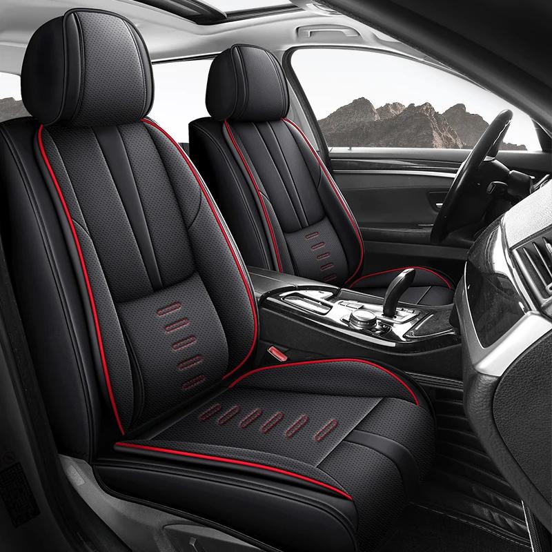 Минималистичный чехол на сиденье автомобиля с фиксированной поясничной поддержкой – Одиночное переднее сиденье, Премиальная износостойкая ПУ кожа, Универсальная посадка