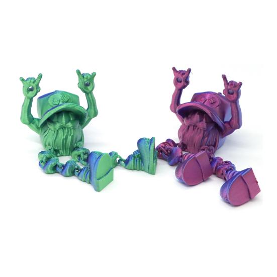 3D Printed Christmas Gnome Ornament Devil Horn Dwarf Figurine Fidget Toy with Movable Joints Articulated Elf Model Decoration