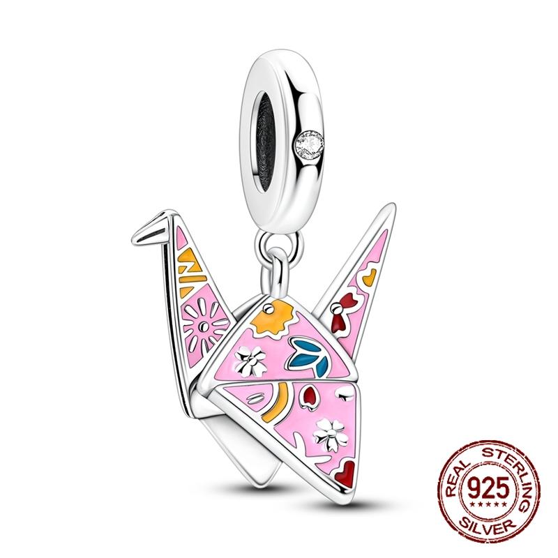 Japanese Paper Crane Charms Copper Craft Wishes Peace Dangle Pendant Fit Bangle Bracelet Necklace Diy Jewellery
