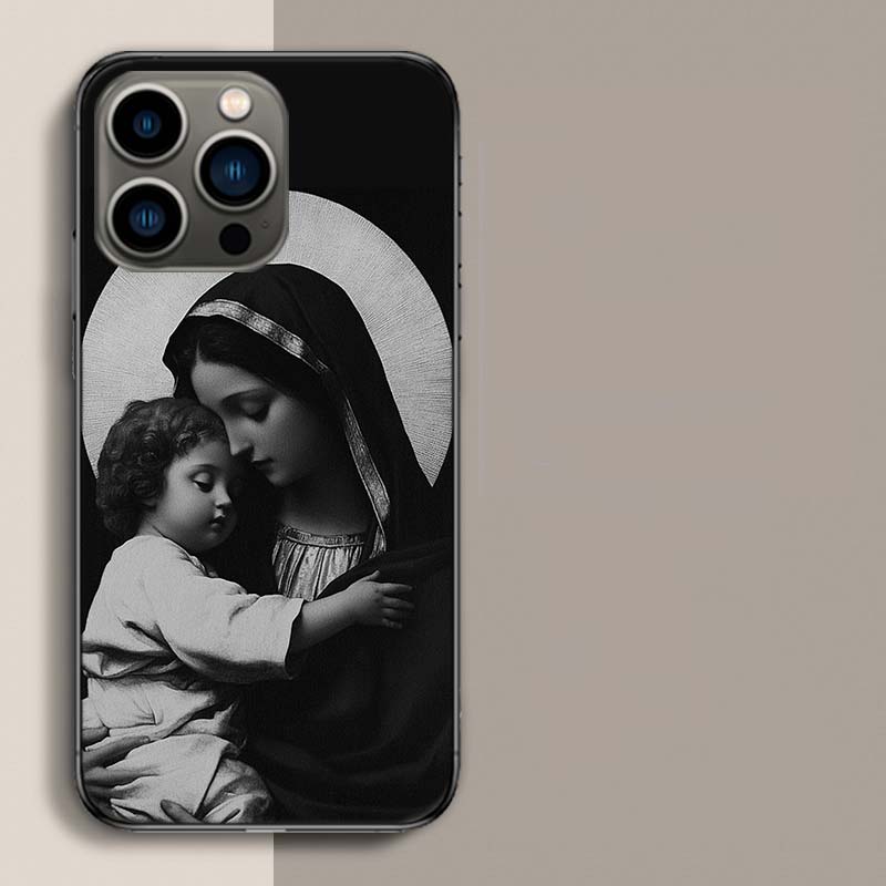 The Virgin Mary and the Baby Phone Case For Iphone 17 Air 15 Pro 14 Plus 16 Pro Max 17E 16E 12 13 Mini 11 Cover Cute Fundas