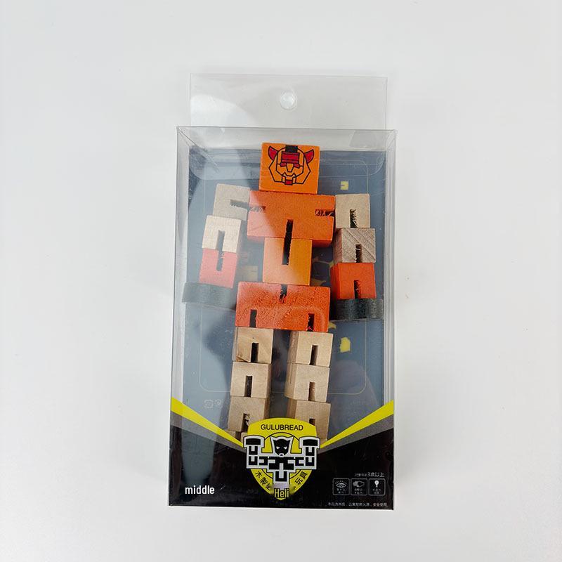 Best-Selling Wooden Transformer Cube Robot: Educational Building Blocks Toy for Kids
