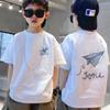 Cotton Boys Short-sleeved Children's Summer White T-shirt